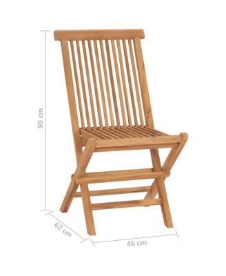 Folding Patio Chairs 2 pcs Solid Teak Wood