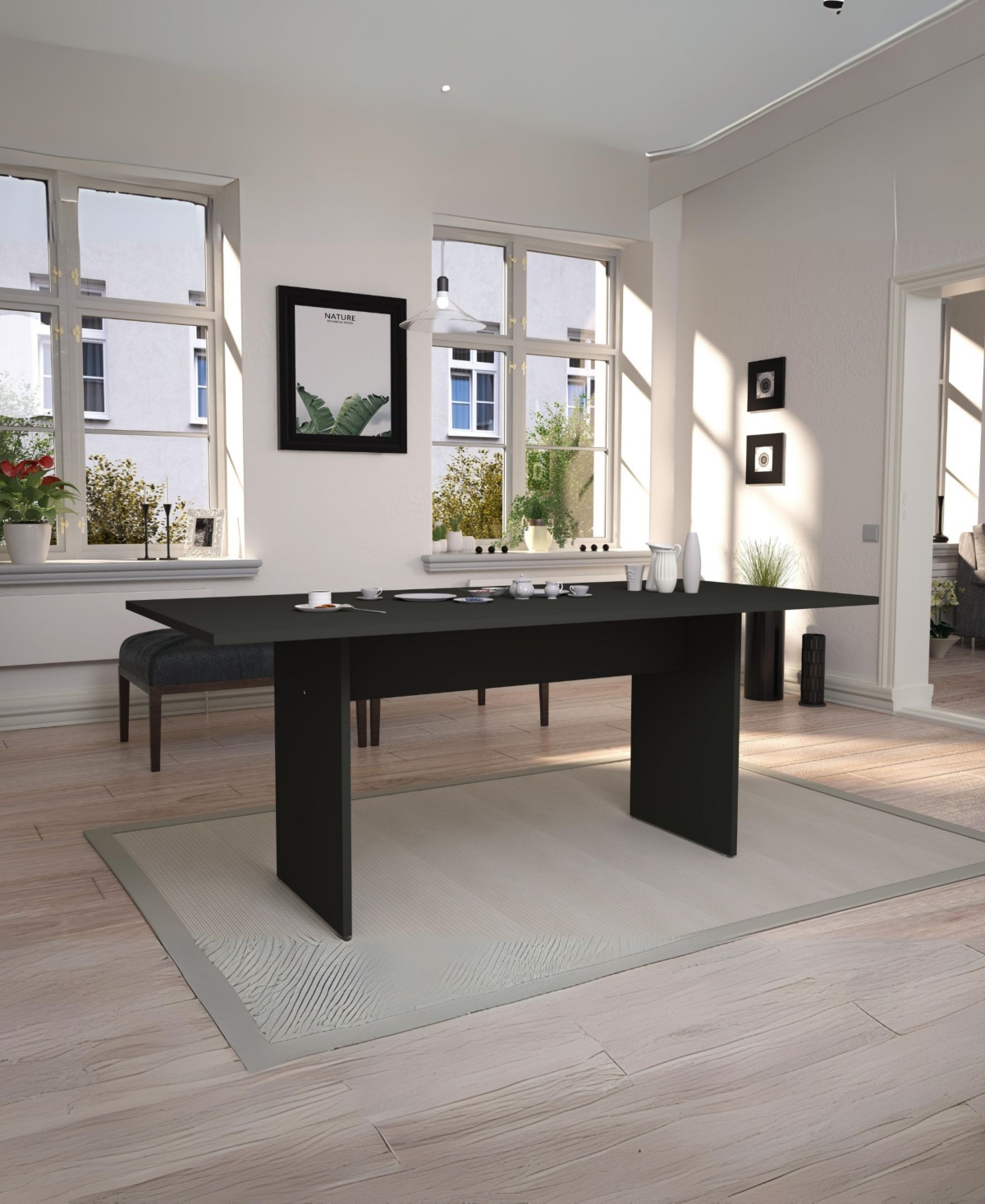Manhattan Comfort Nomad Medium Density Fiberboard Rectangular Dining Table