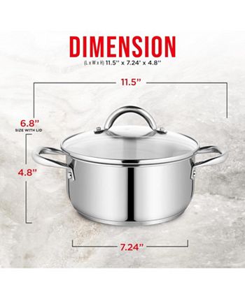 Bakken- Swiss Stockpot 20 Quart Brushed Stainless Steel Heavy Duty Induction Pot with Lid and Riveted Handles for Soup Seafood Stock Canning and F