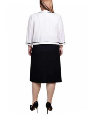 Plus Size 3/4 Sleeve Dress, 2 Piece Set