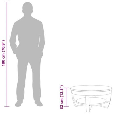 Standard Wood Honey Brown Black Coffee Table