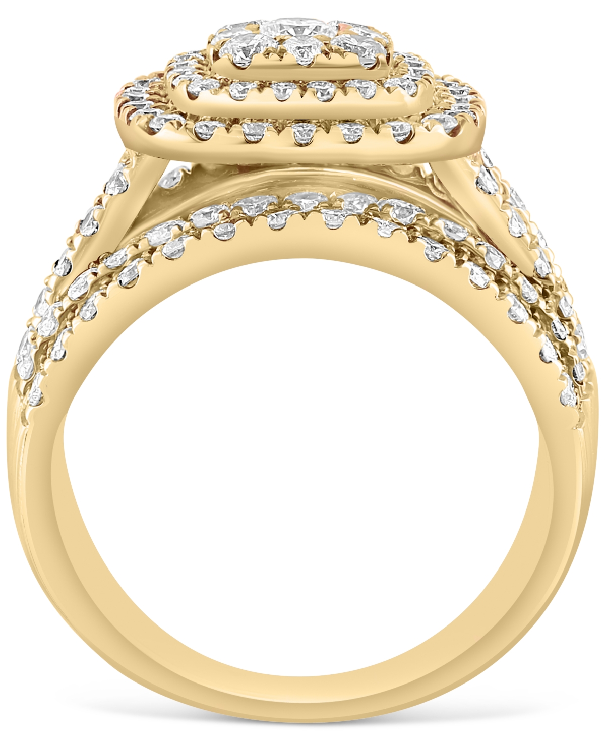 Effy Collection Effy Diamond Princess Shaped Halo Cluster Ring (2-1/2 Ct. T.w.) In 14k Gold In Yellow Gold