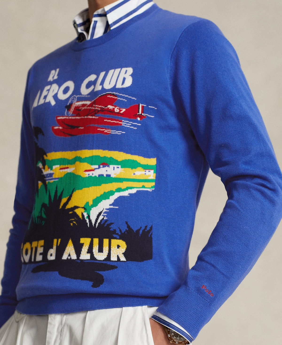 Shop Polo Ralph Lauren Men's Cotton Graphic Sweater In Multi Combo