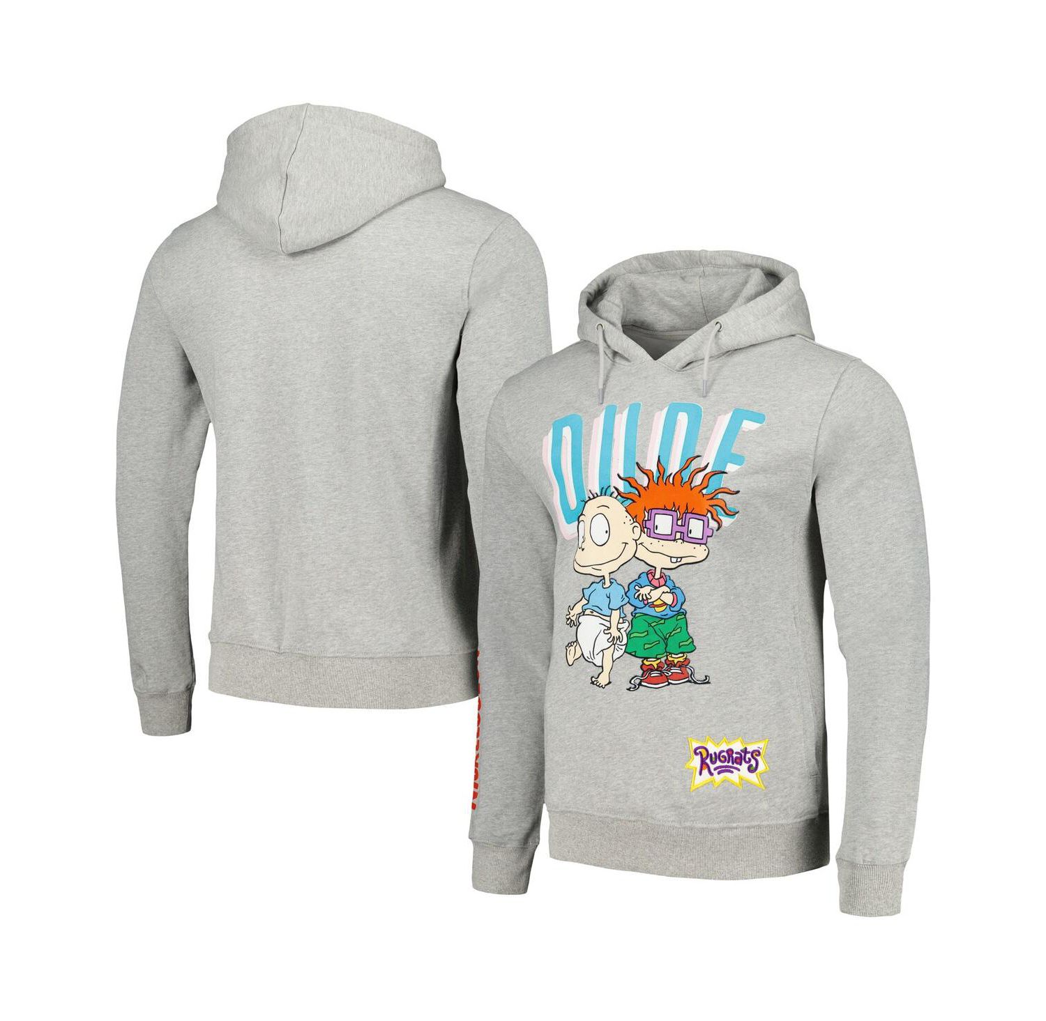 Men's Heather Gray Rugrats Graphic Pullover Hoodie