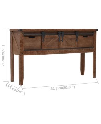 Console Table Solid Fir Wood 51.6"x14"x29.5" Brown