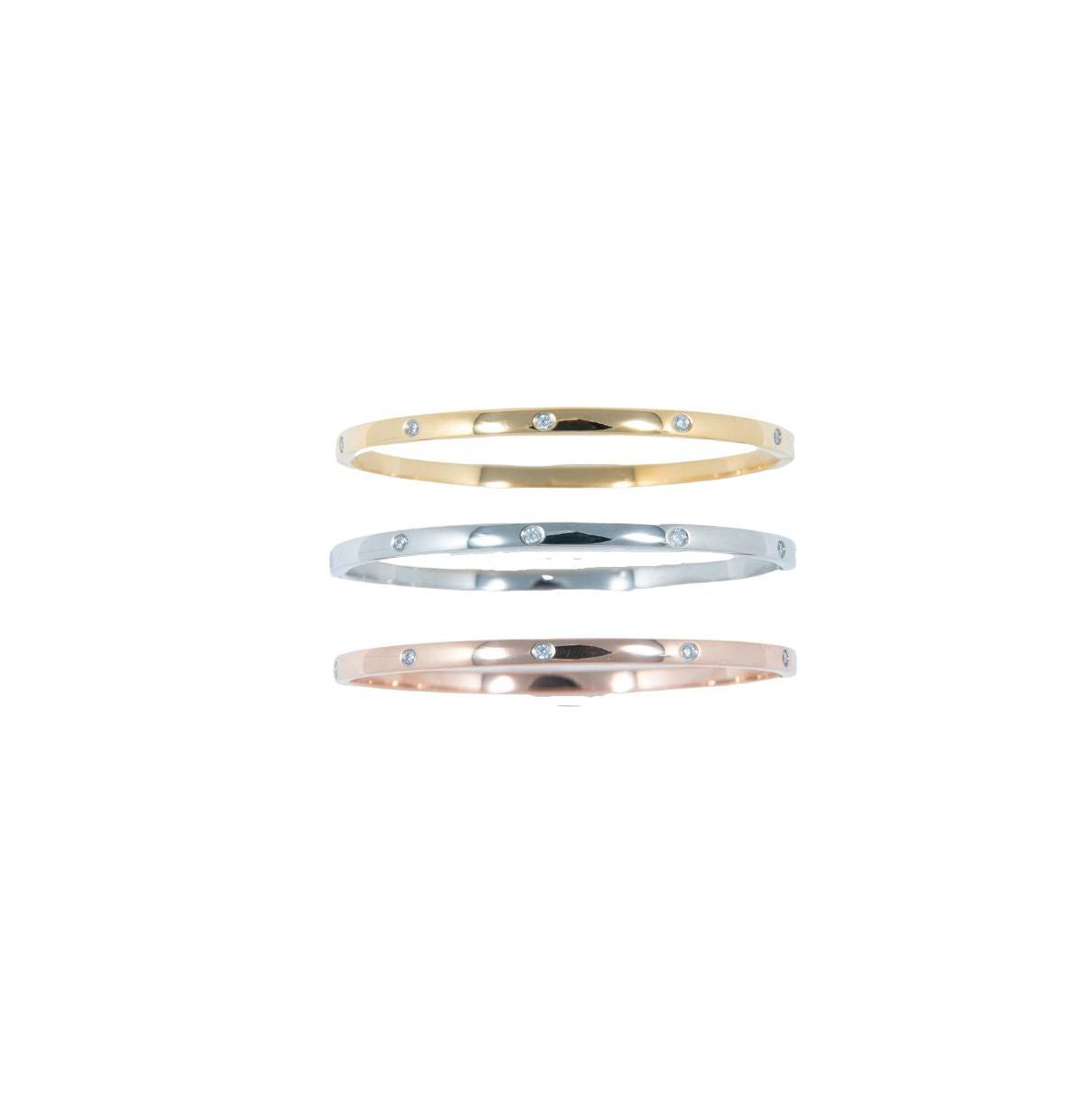 316L Stainless Steel Afternoon Delight Crystal Bangles - assorted stainless steel
