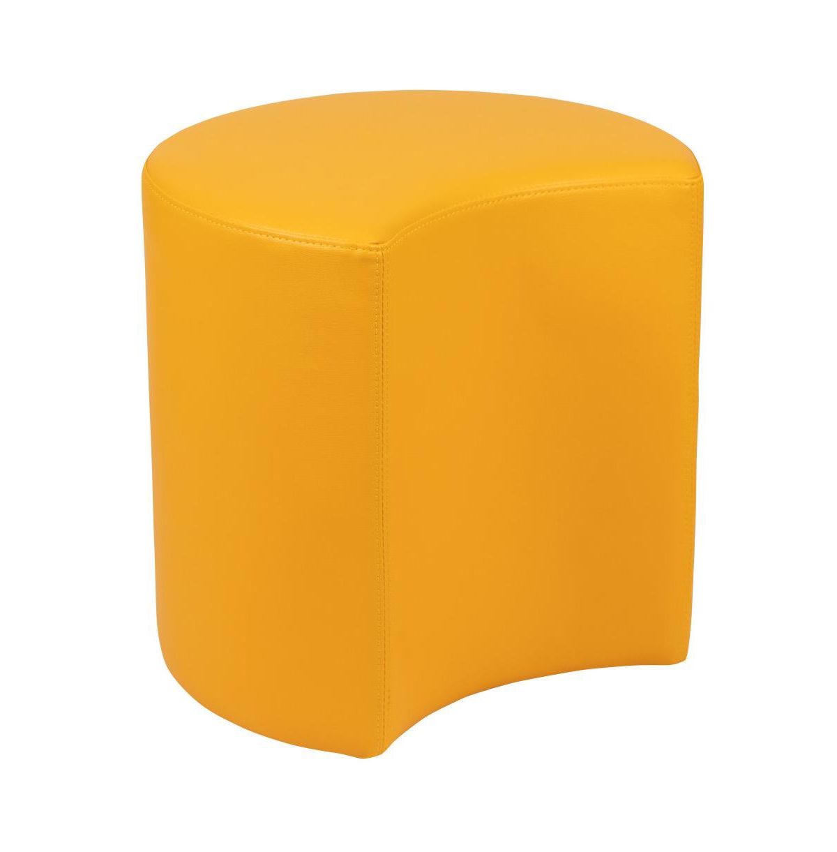 Emma+oliver 18"h Soft Seating Flexible Moon Backless Ottoman Chair For Classrooms And Common Spaces In Yellow