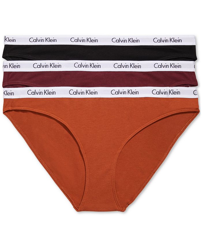 Calvin Klein Women's Carousel Cotton 3-Pack Bikini Underwear QD3588 ...