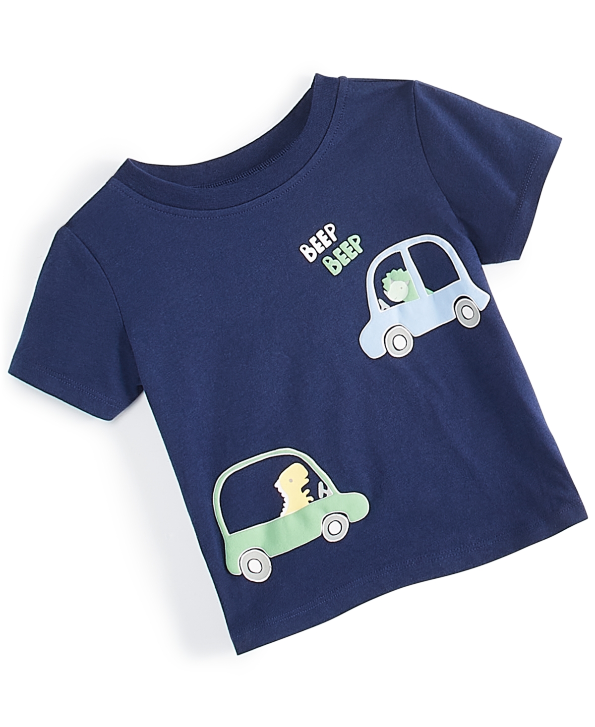First Impressions Baby Boys Dinosaur Drive Graphic T-shirt, Created For Macy's In Navy Sea