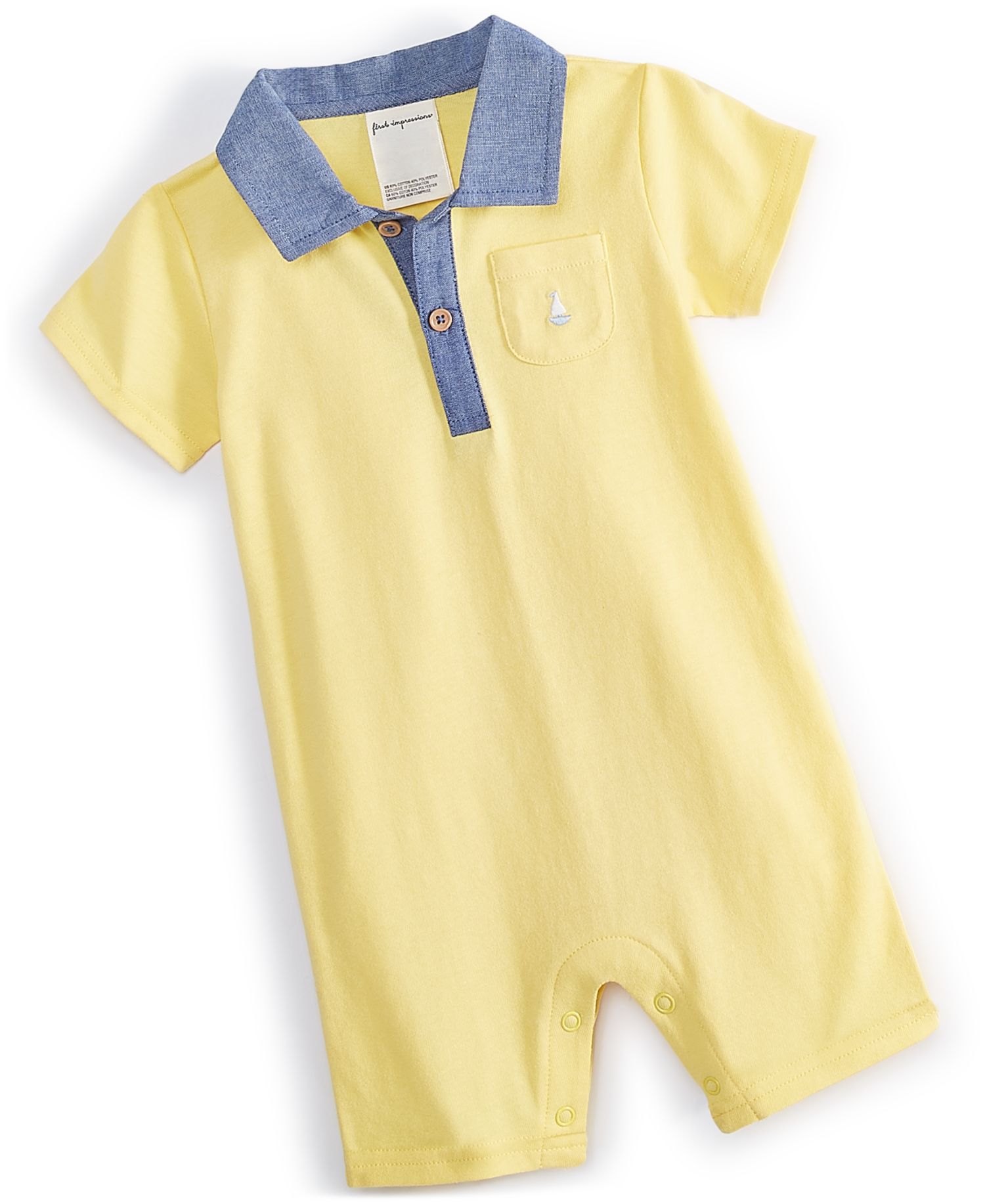 Baby Boys' Embroidered Boat Romper