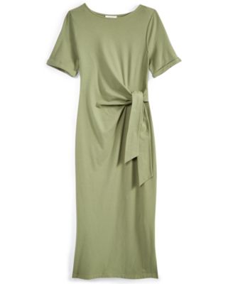 Women's Crewneck Wrap Tie Dress