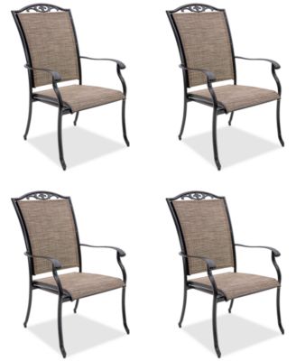 Wythburn Mix and Match Filigree Sling Outdoor Dining Chairs, Set of 4