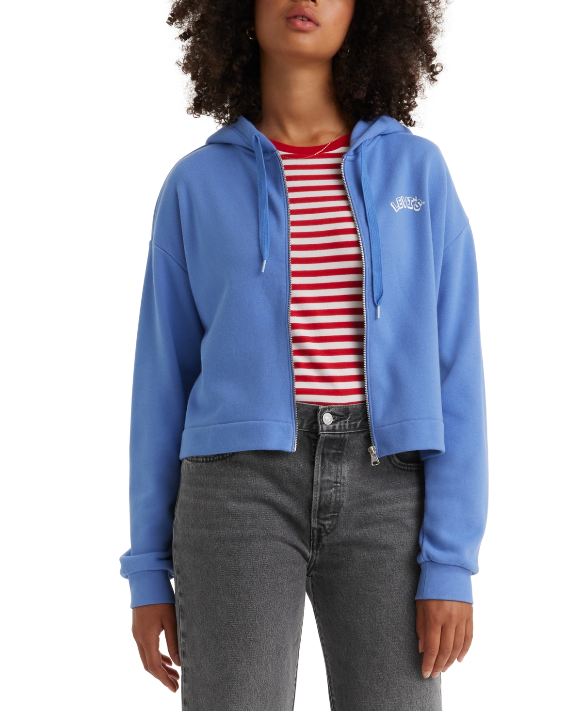 Women's Logo Zip-Front Hooded Sweatshirt - Blue Yonder