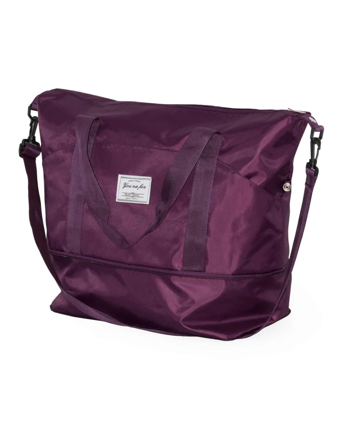 Ladies Weekender Duffel Expandable Bag - Deep purple