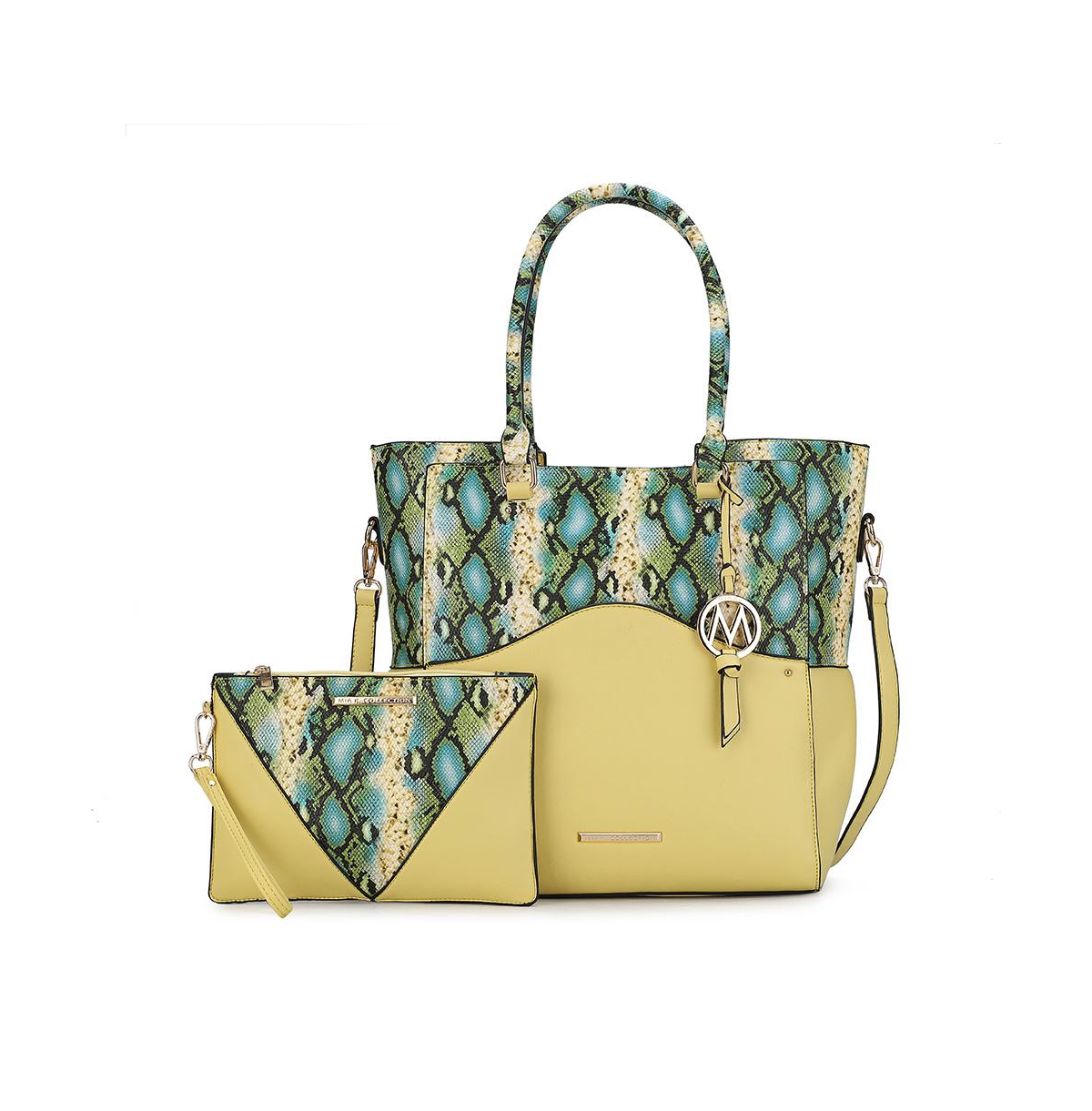 Mkf Collection Iris Snake Embossed Tote Bag with matching Wristlet Pouch by Mia K