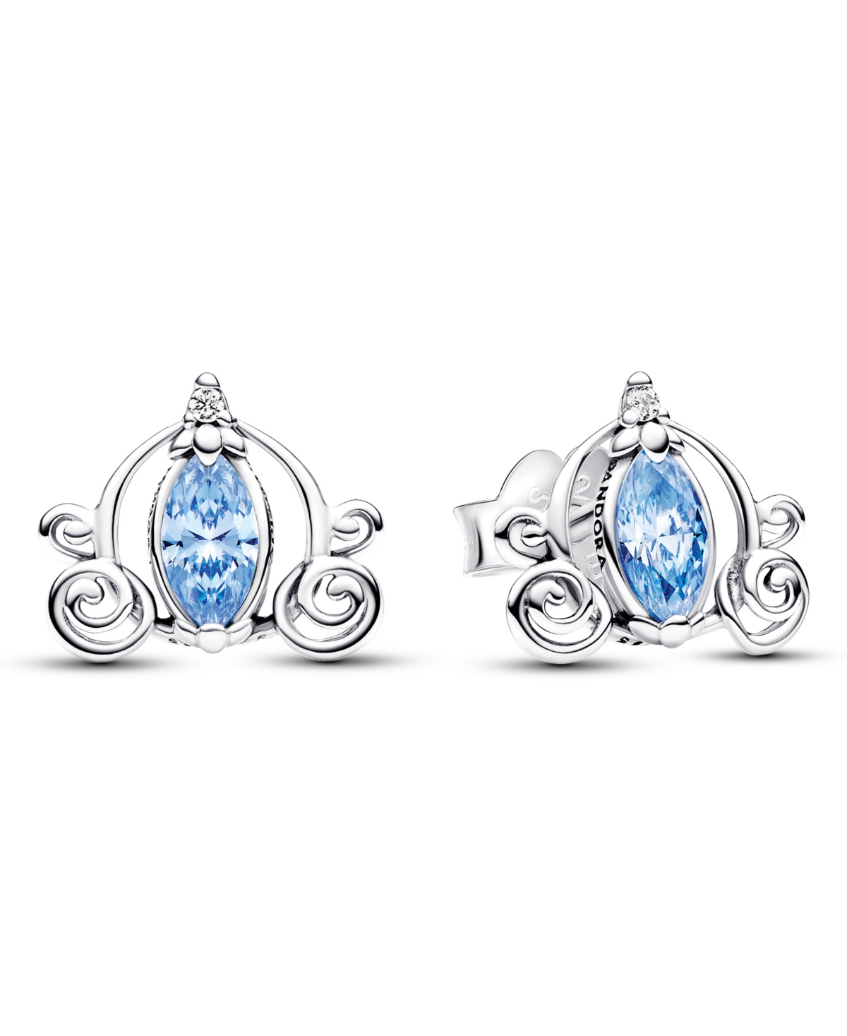Sterling Silver Disney Cinderella Stud Earrings - Blue