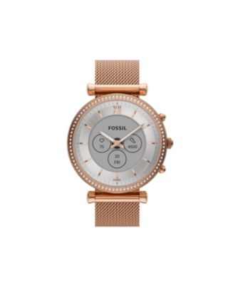 Fossil Women's Carlie Gen 6 Hybrid Smart watch, Rose Gold-Tone