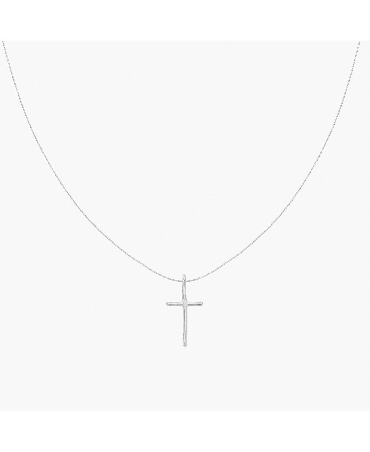 Sterling Silver Ariel Cross Necklace &#x2013; Trending for Summer, Faith-Inspired Jewelry - White gold