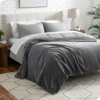Textured Micro Plush Fleece Blanket, King/California King