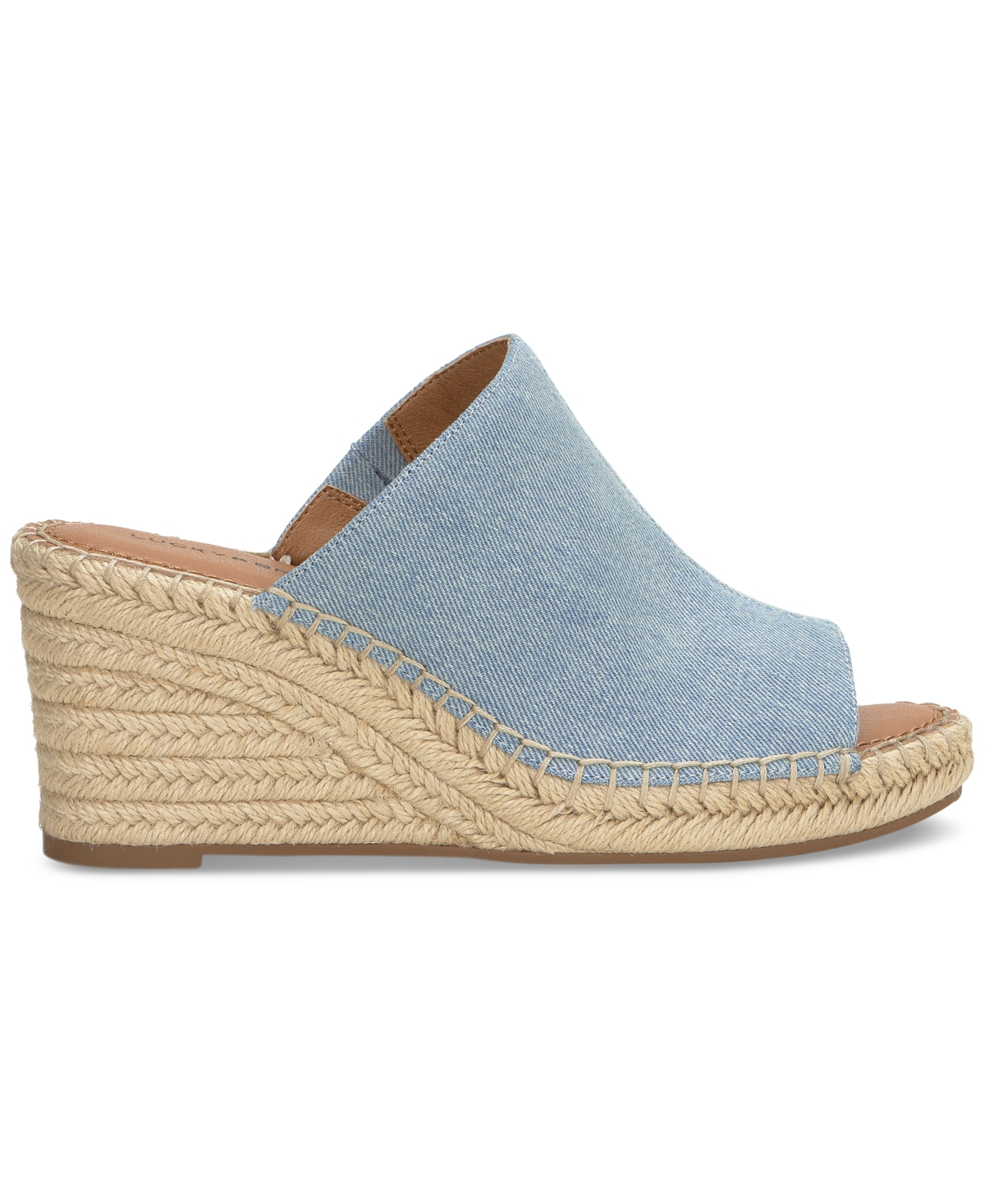 Lucky Brand Cabriah Espadrille Platform Wedge Slide Sandal In Sandstorm Leather