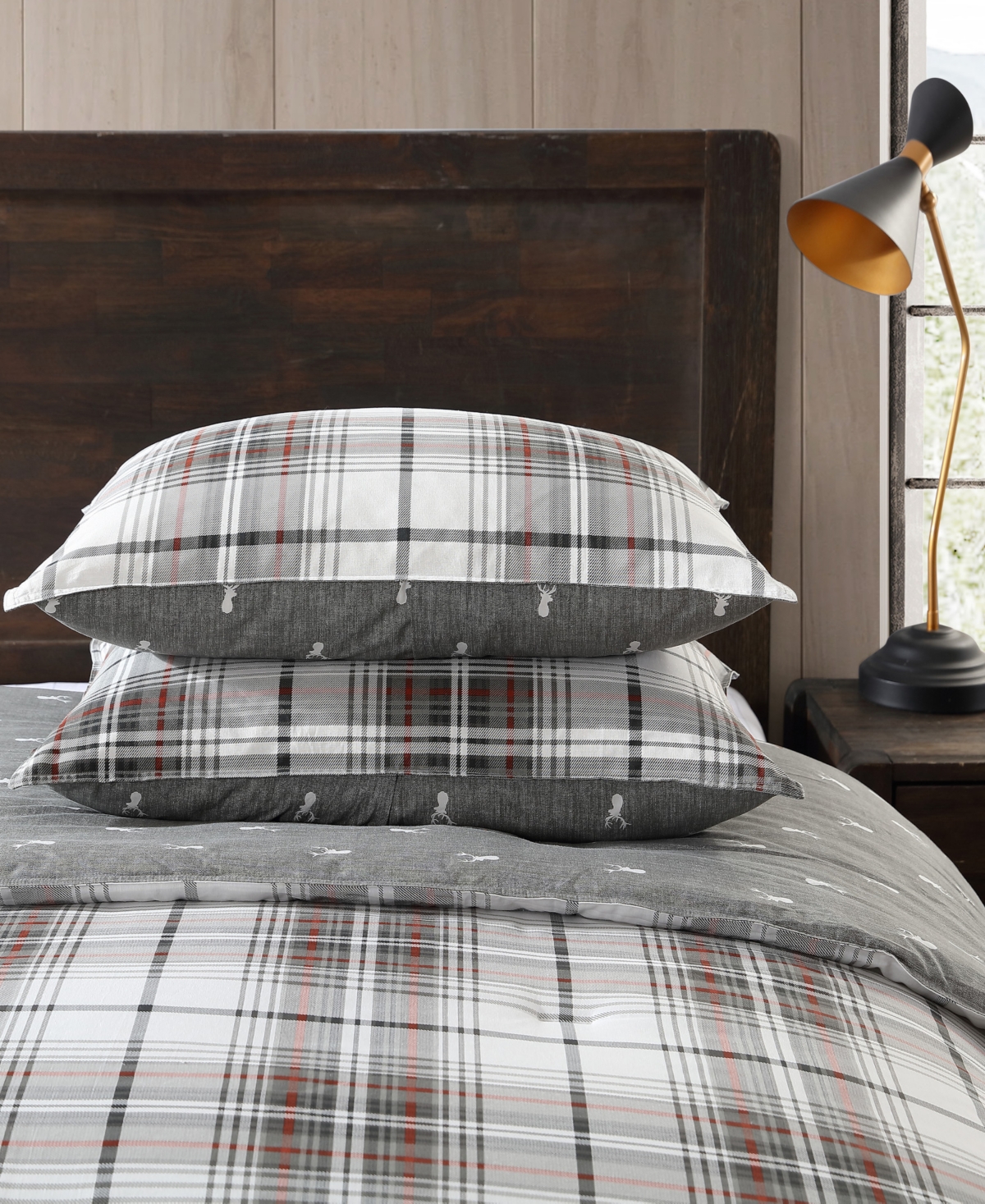 Eddie Bauer Alder PlaidComforter Set, - Charcoal