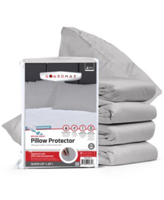  Queen Size Waterproof Pillow Protector with Zipper (4 Pack)
