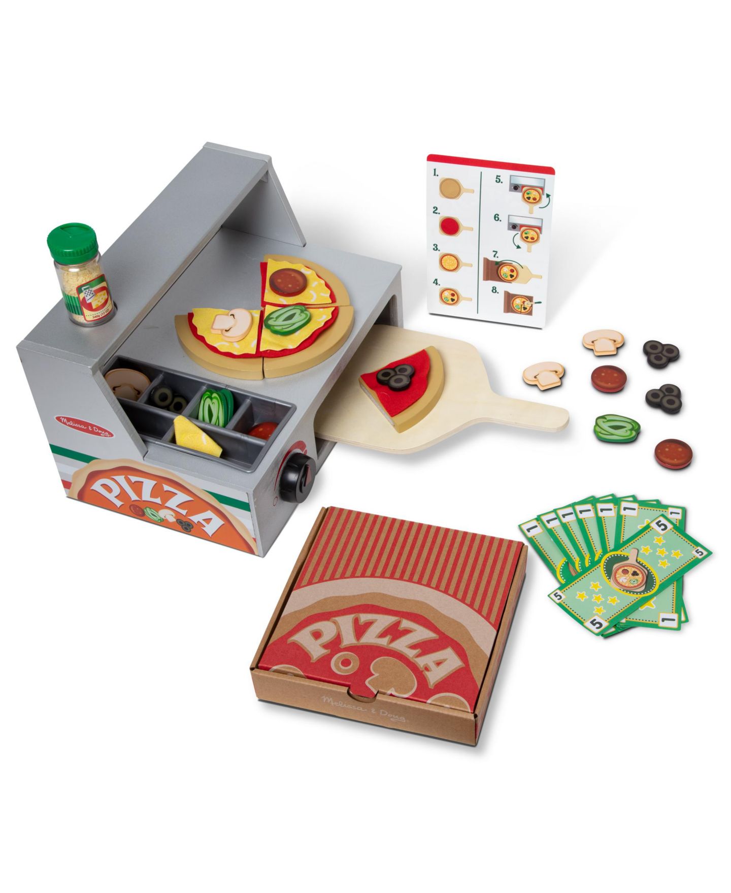 Детские игрушки Melissa and Doug Top & Bake 41-Piece Pizza Play Set, Ages 3+ — фото 1