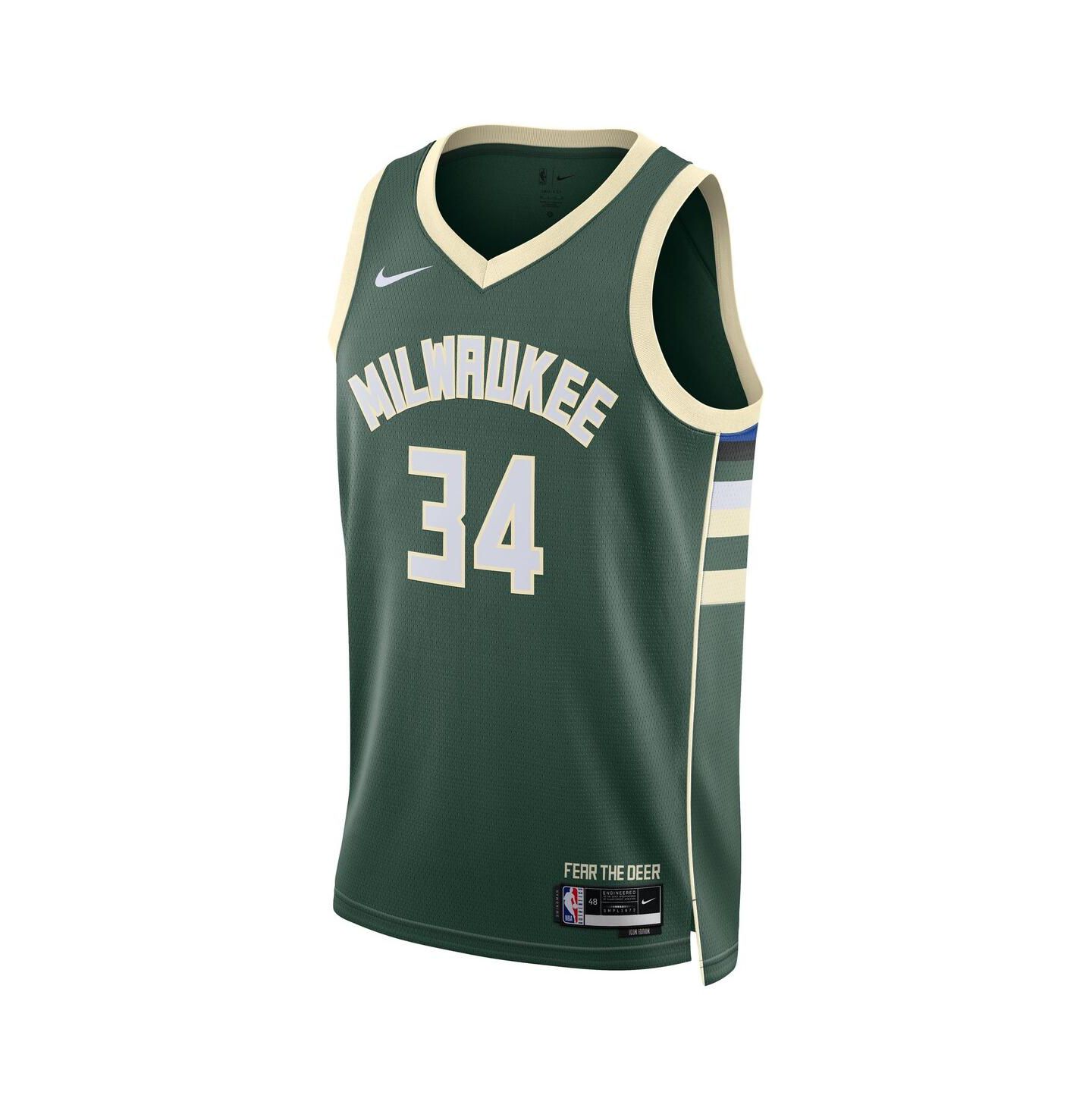 Топ Jordan Nike Giannis Antetokounmpo Milwaukee Bucks Swingman Jersey, цвет: Тёмно-зелёный — фото 2