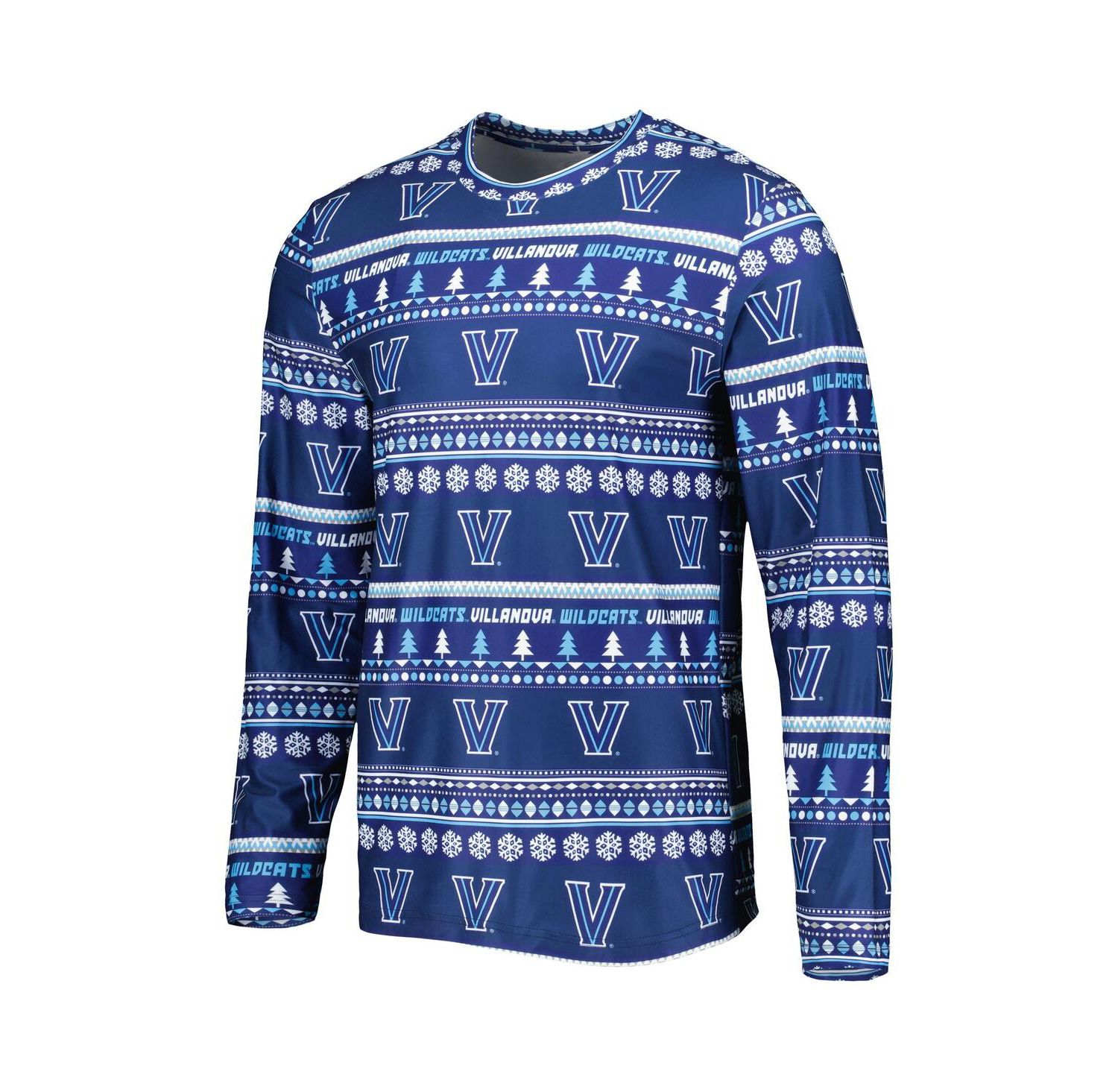 Men's Navy Villanova Wildcats Swivel Long Sleeve T-shirt and Pants Sleep Set
