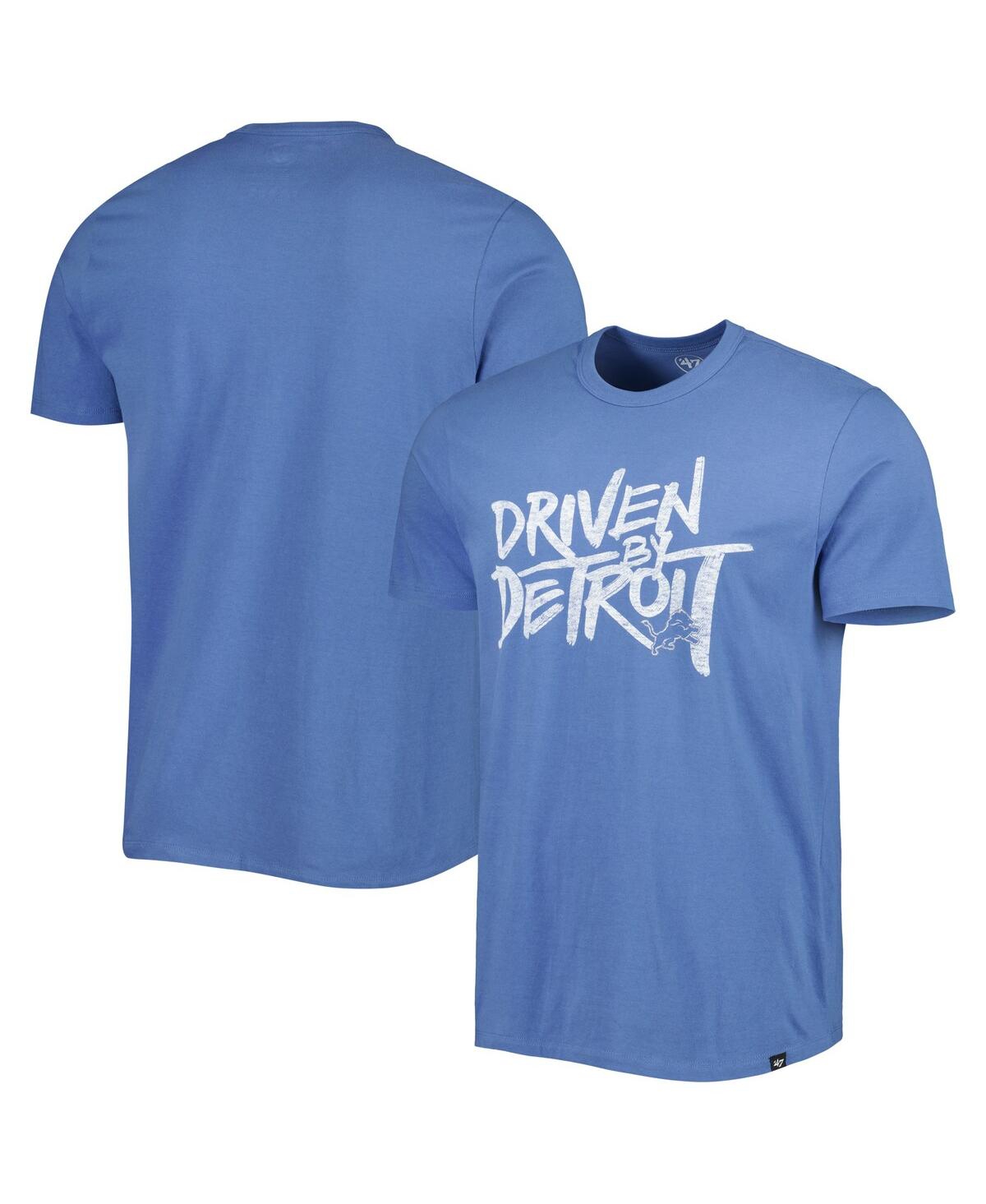 47 Brand Men's ' Blue Distressed Detroit Lions Driven By Detroit T-shirt