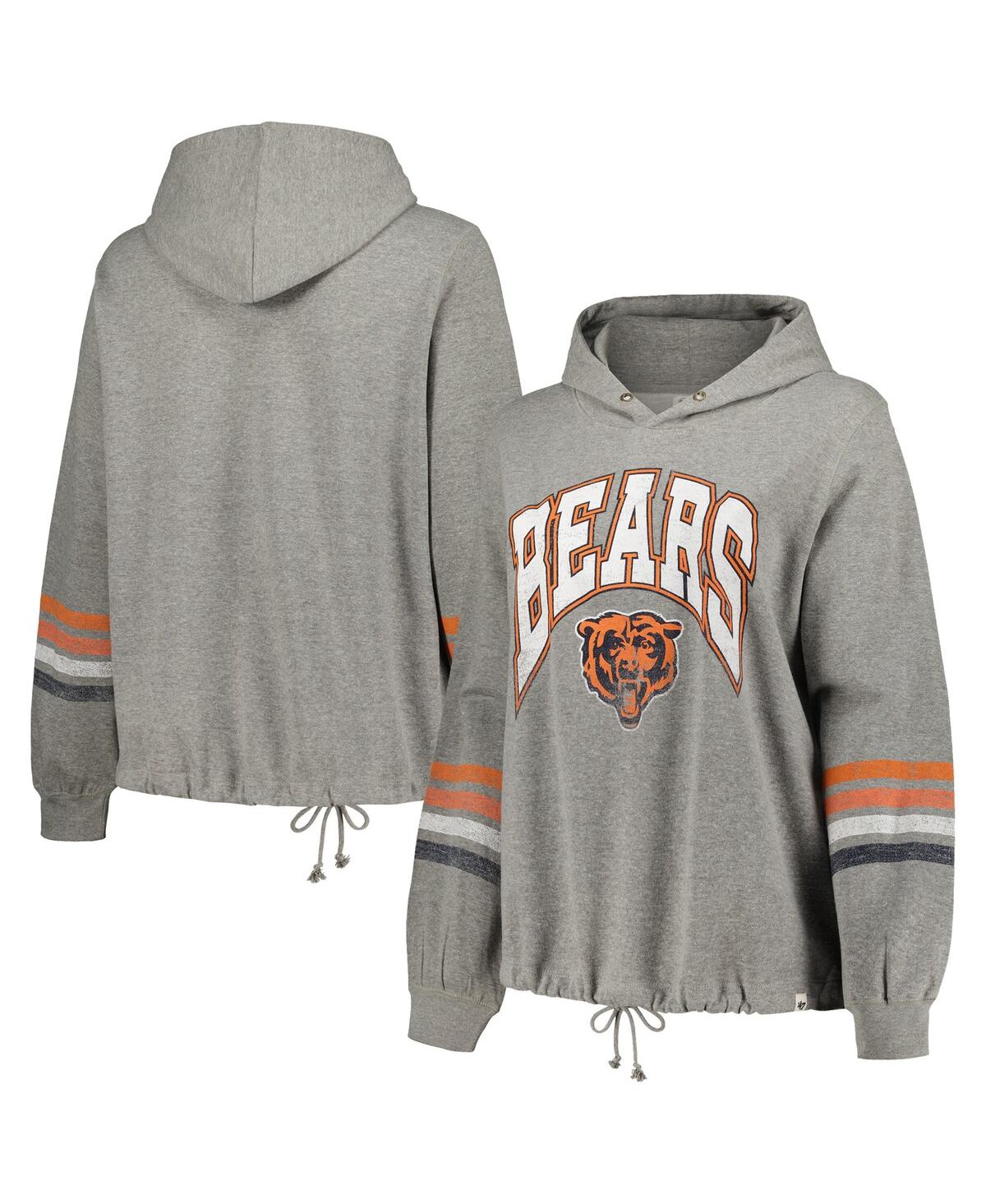 Shop 47 Brand Women's ' Heather Gray Distressed Chicago Bears Plus Size Upland Bennett Pullover Hoodie