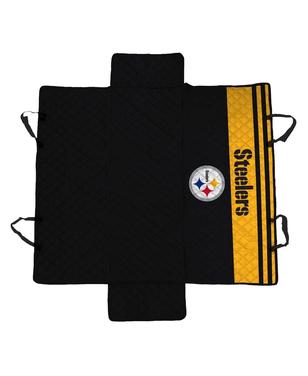 Pittsburgh Steelers Pet Hammock Car Seat Protector - Black