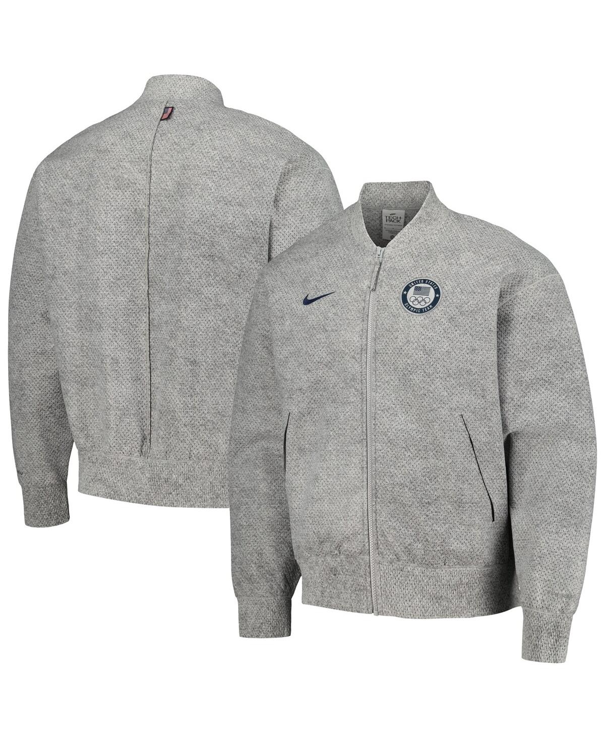 Nike Men's  Gray Team Usa 2024 Summer Olympics Media Day Look Full-zip Jacket