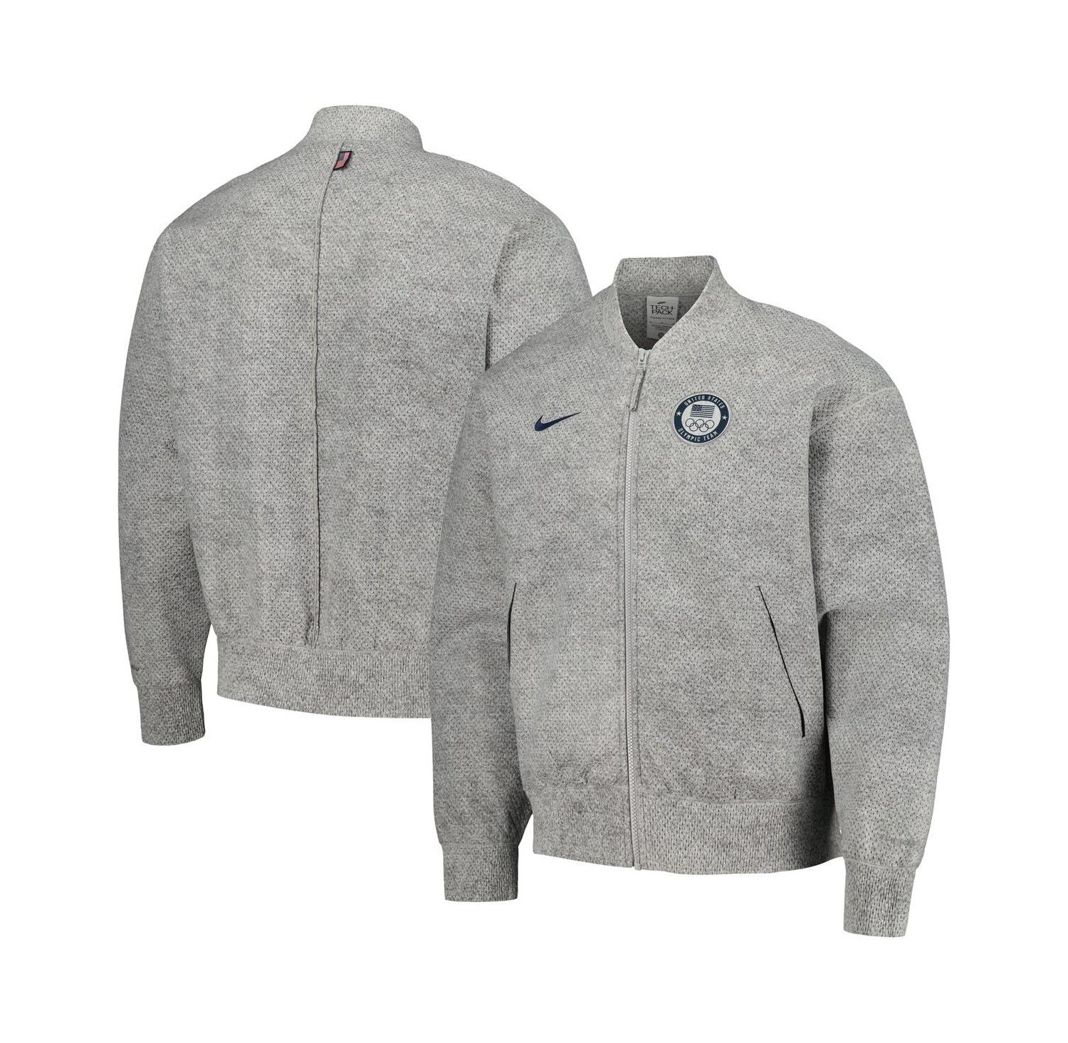 Men's Gray Team USA 2024 Summer Olympics Media Day Look Full-Zip Jacket