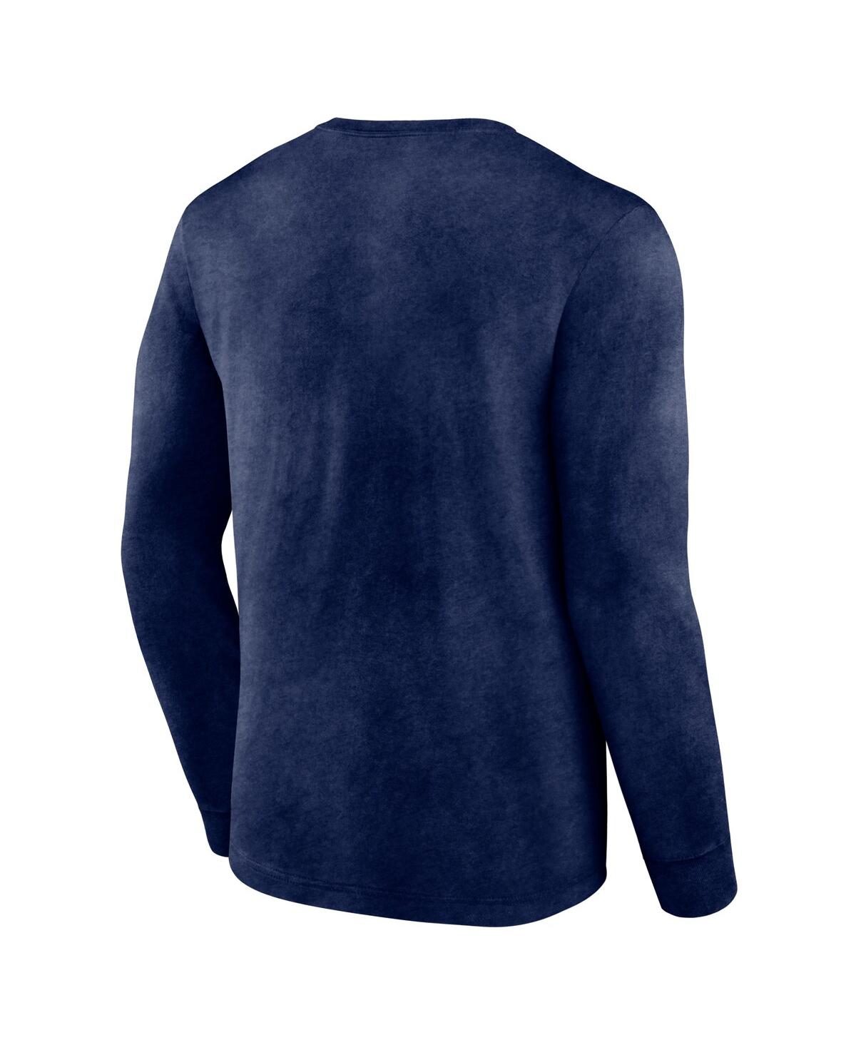 Men's FanaticsDistressed New Orleans Pelicans Front Court Press Snow Wash Long Sleeve T-shirt - Heather Navy