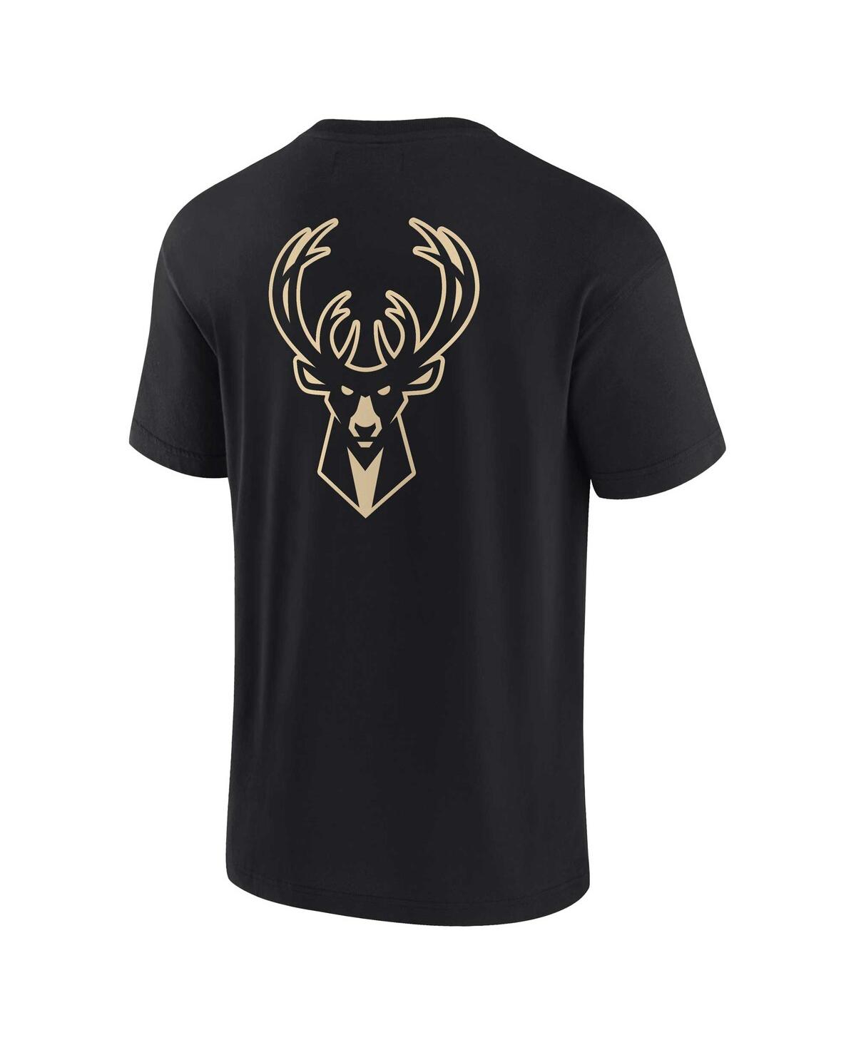 Shop Fanatics Signature Men's And Women's  Black Milwaukee Bucks Super Soft T-shirt