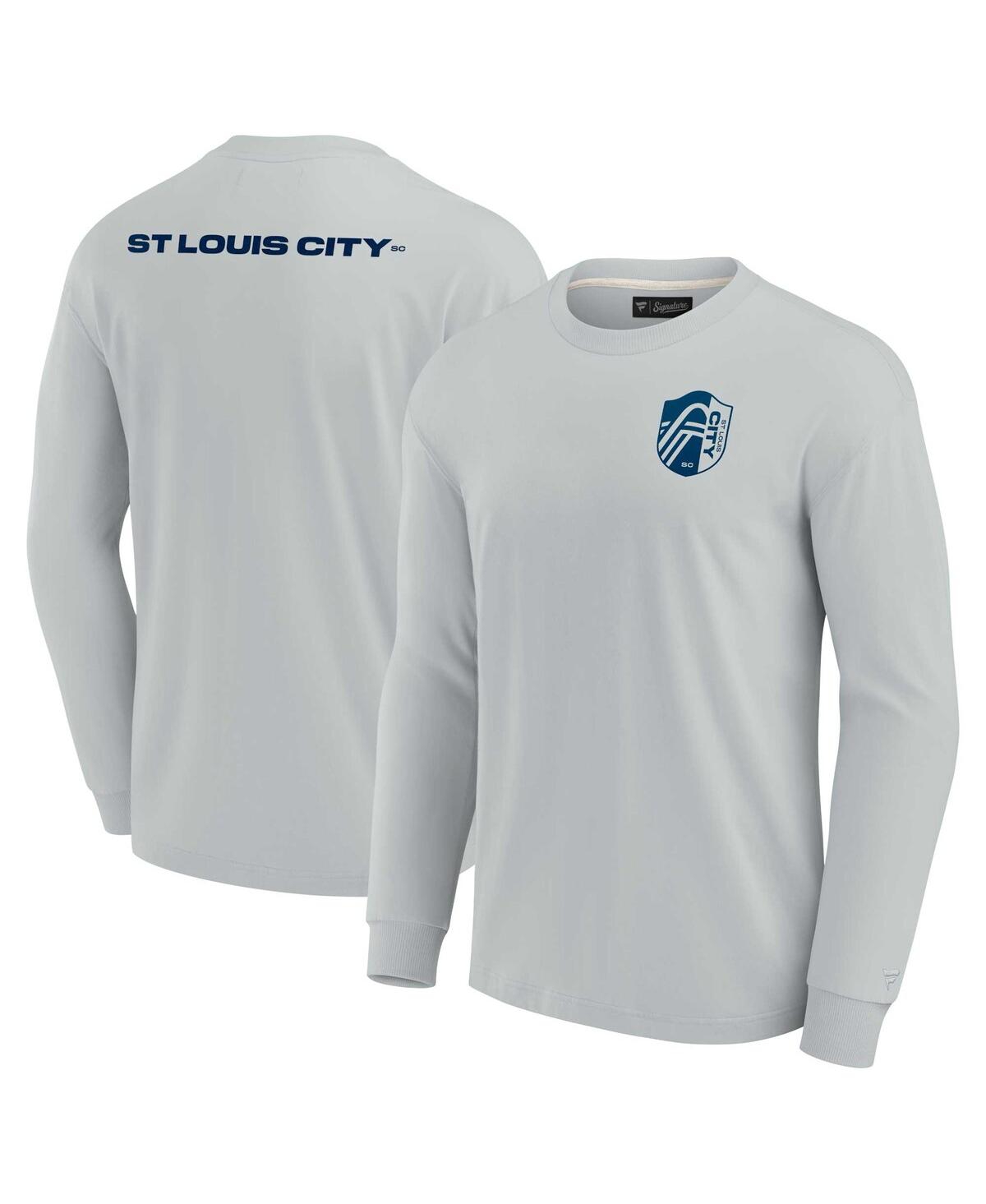 Men's and Women's Fanatics Signature Gray St. Louis City Sc Super Soft Long Sleeve T-shirt - Gray