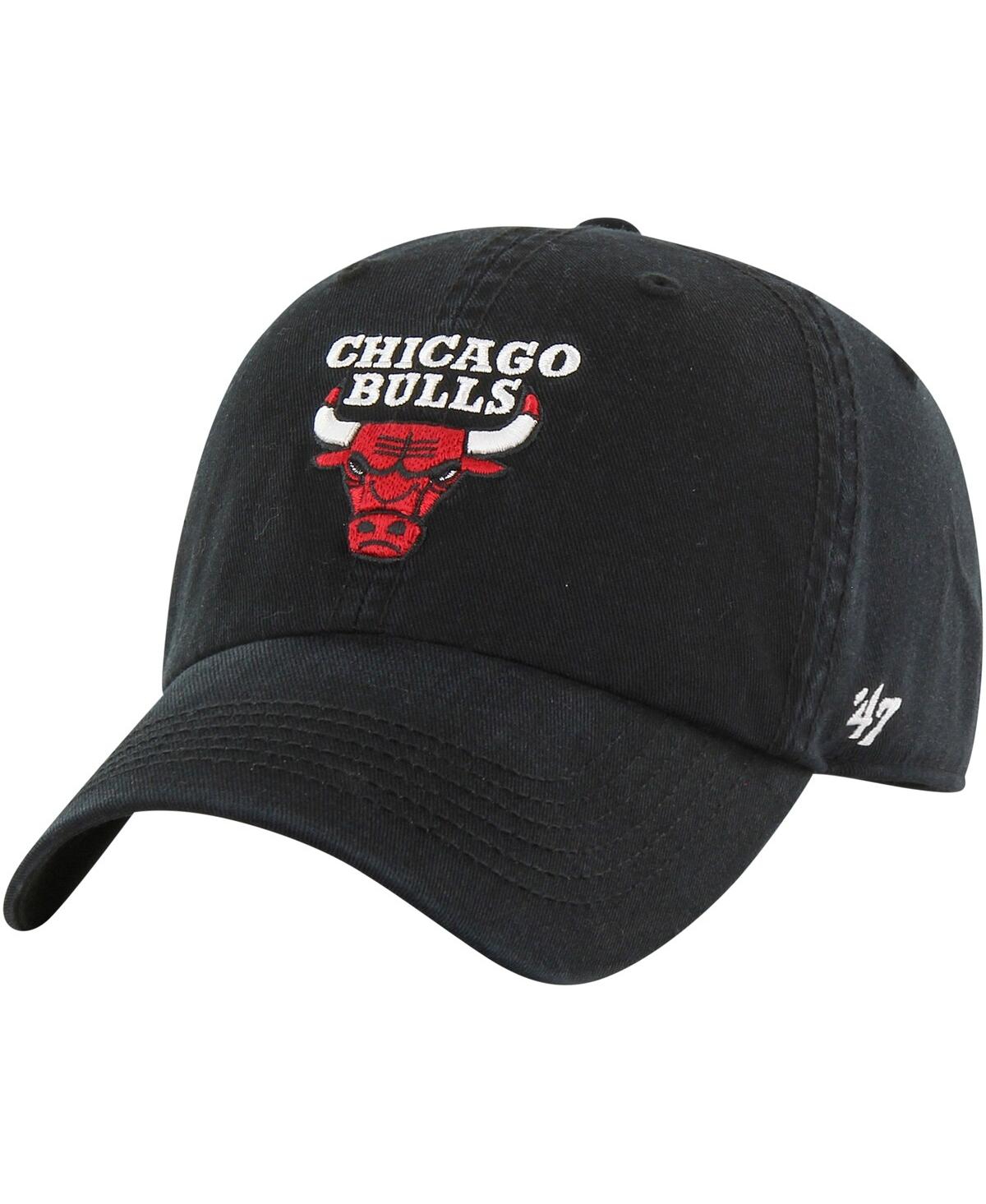 47 Brand Men's ' Black Chicago Bulls Classic Franchise Fitted Hat