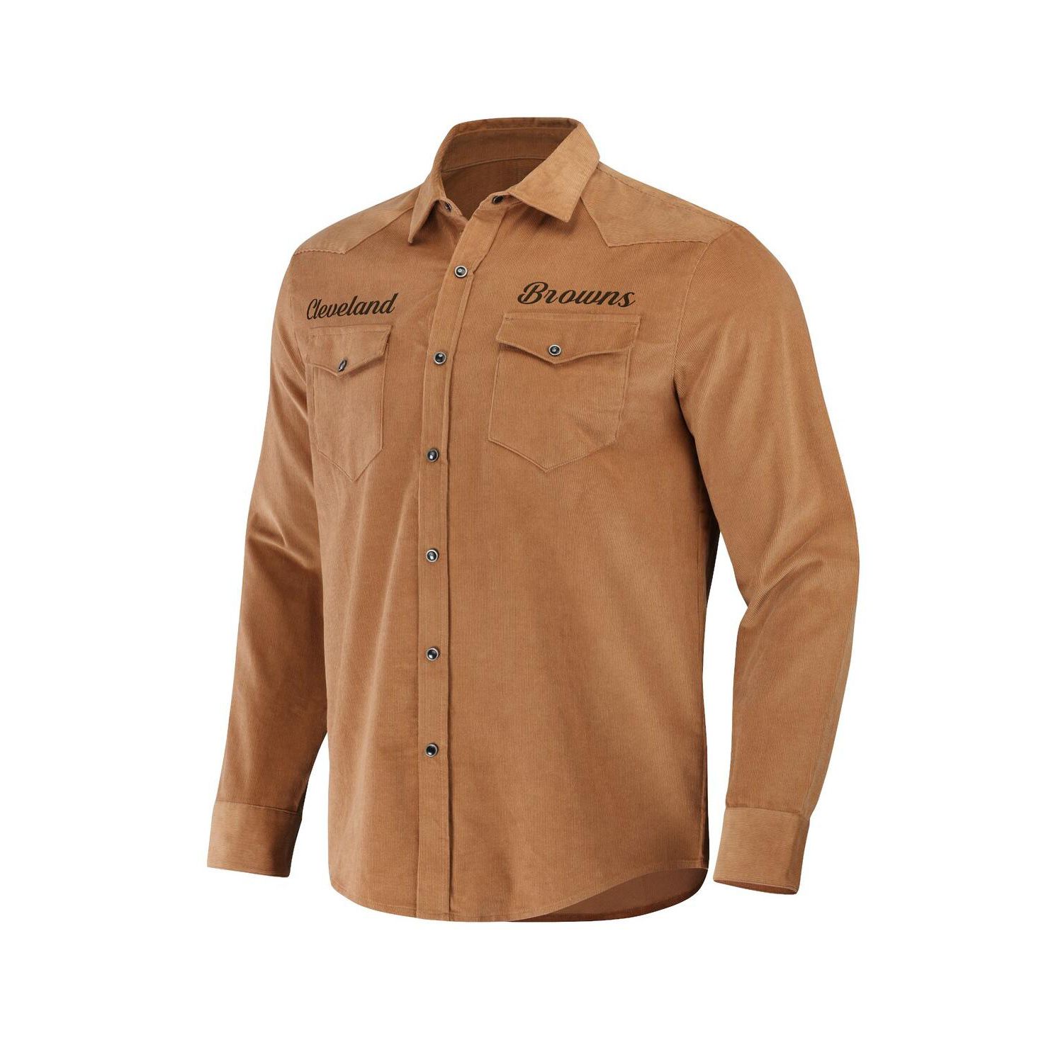 Men's NFL x Darius Rucker Collection by Tan Cleveland Browns Western Full-Snap Shirt