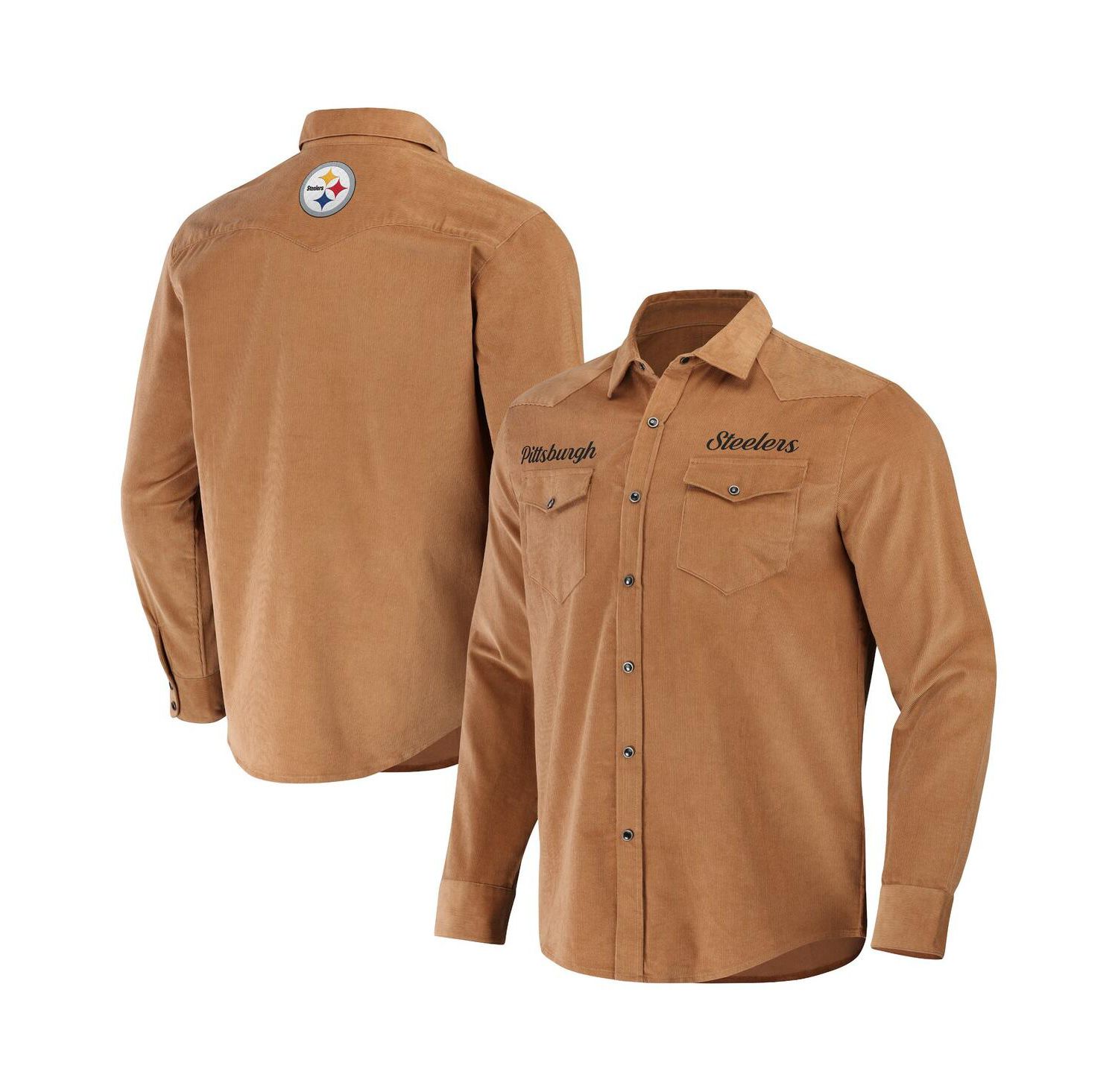 Men's NFL x Darius Rucker Collection by Tan Pittsburgh Steelers Western Full-Snap Shirt