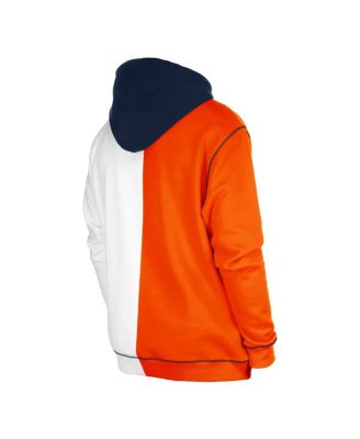Men's Orange, White Chicago Bears Third Down Split Raglan Pullover Hoodie