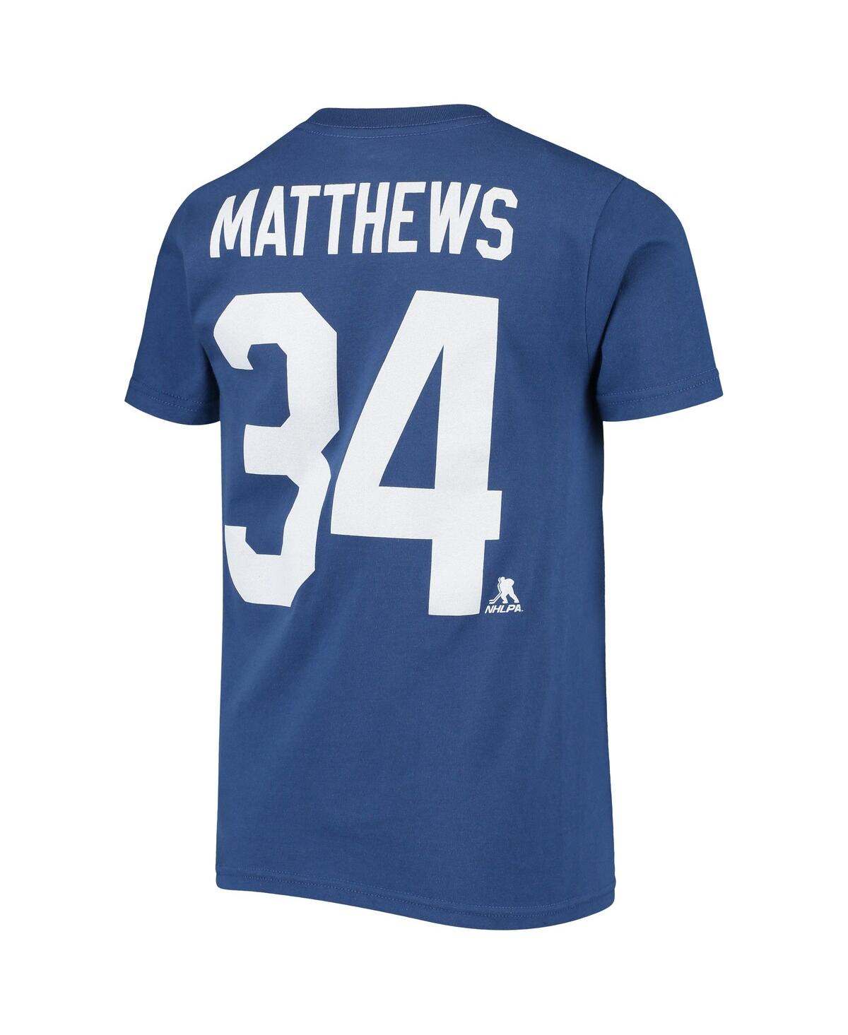 Outerstuff Big Boys Auston Matthews Blue Toronto Maple Leafs Player Name And Number T-shirt In Blue