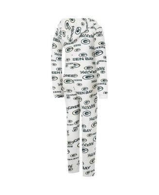 Women's Cream Green Bay Packers Docket Hoodie Full-Zip Union Suit