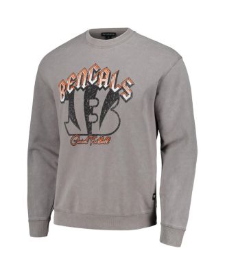 Men's and Women's Gray Cincinnati Bengals Distressed Pullover Sweatshirt