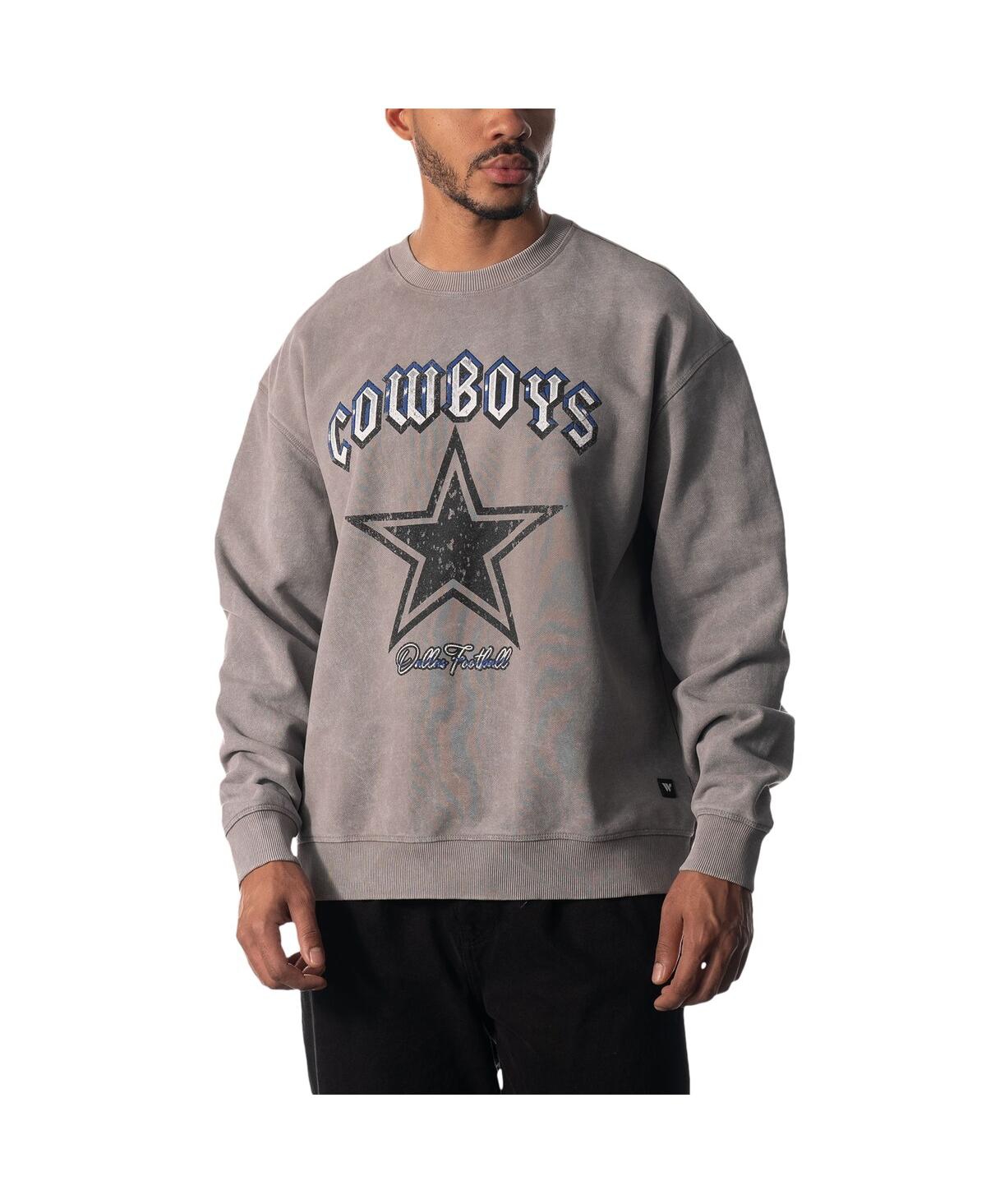 Men's and Women's The Wild Collective Gray Dallas Cowboys Distressed Pullover Sweatshirt - Gray