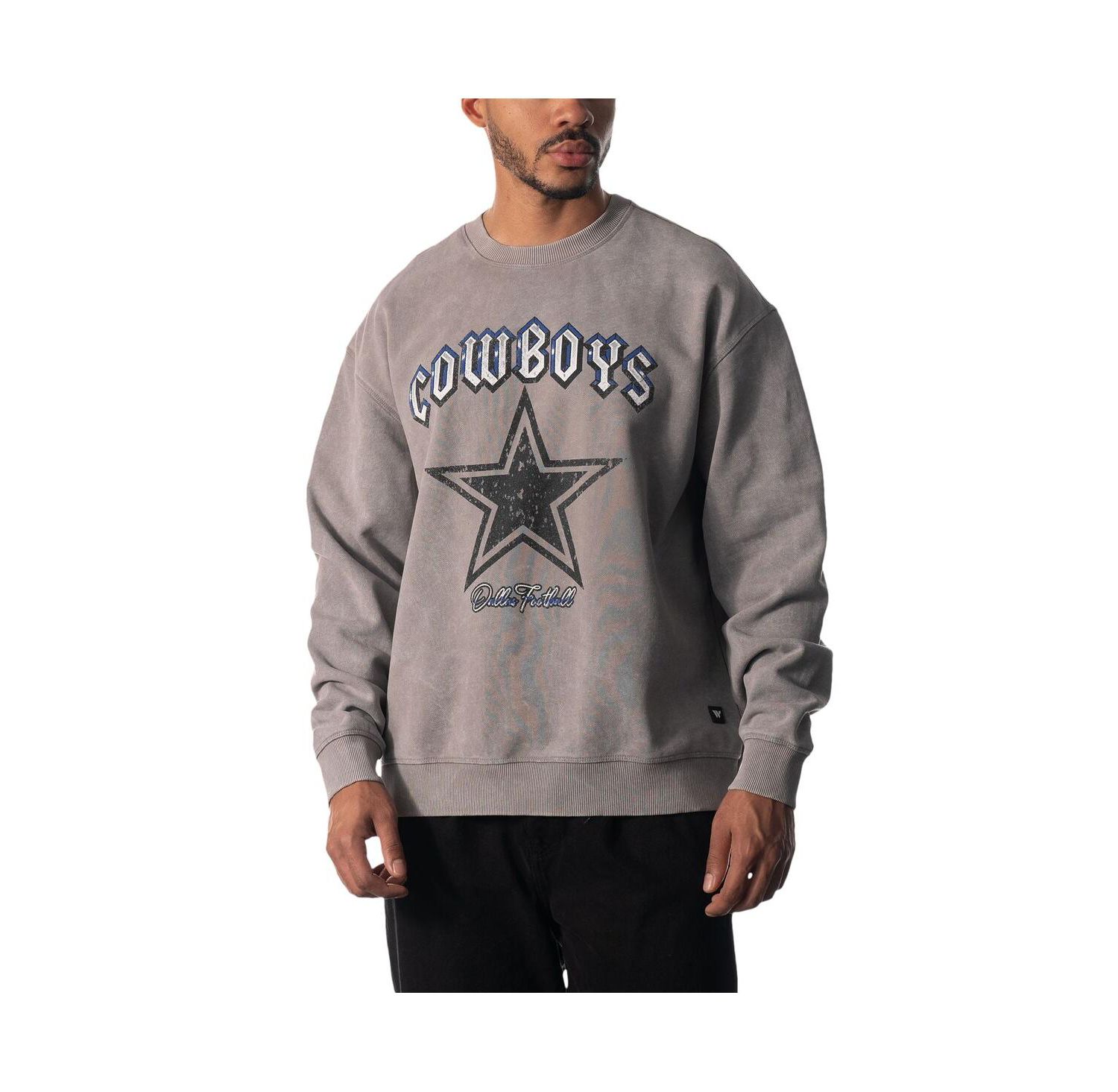 Men's and Women's Gray Dallas Cowboys Distressed Pullover Sweatshirt