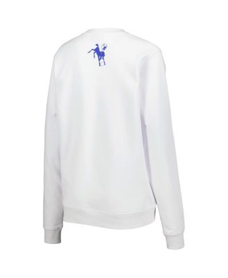 Women's White Indianapolis Colts Cheer V-Neck Fleece Pullover Sweatshirt