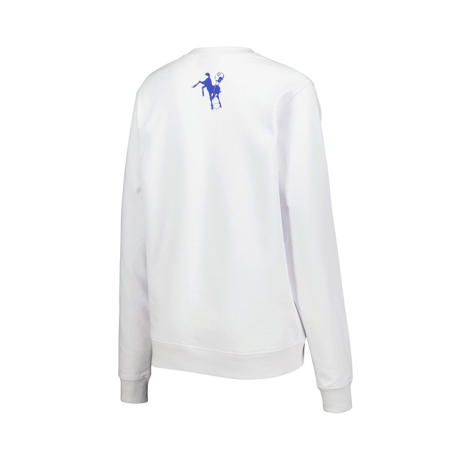 Women's White Indianapolis Colts Cheer V-Neck Fleece Pullover Sweatshirt