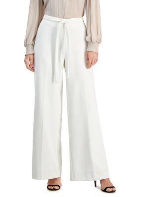 T Tahari - Women's Belted High-Rise Wide-Leg Pants
