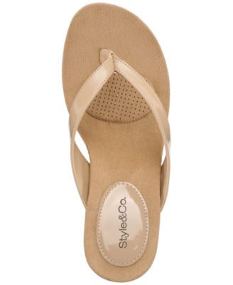 Women's Chicklet Wedge Thong Sandals, Created for Macy's